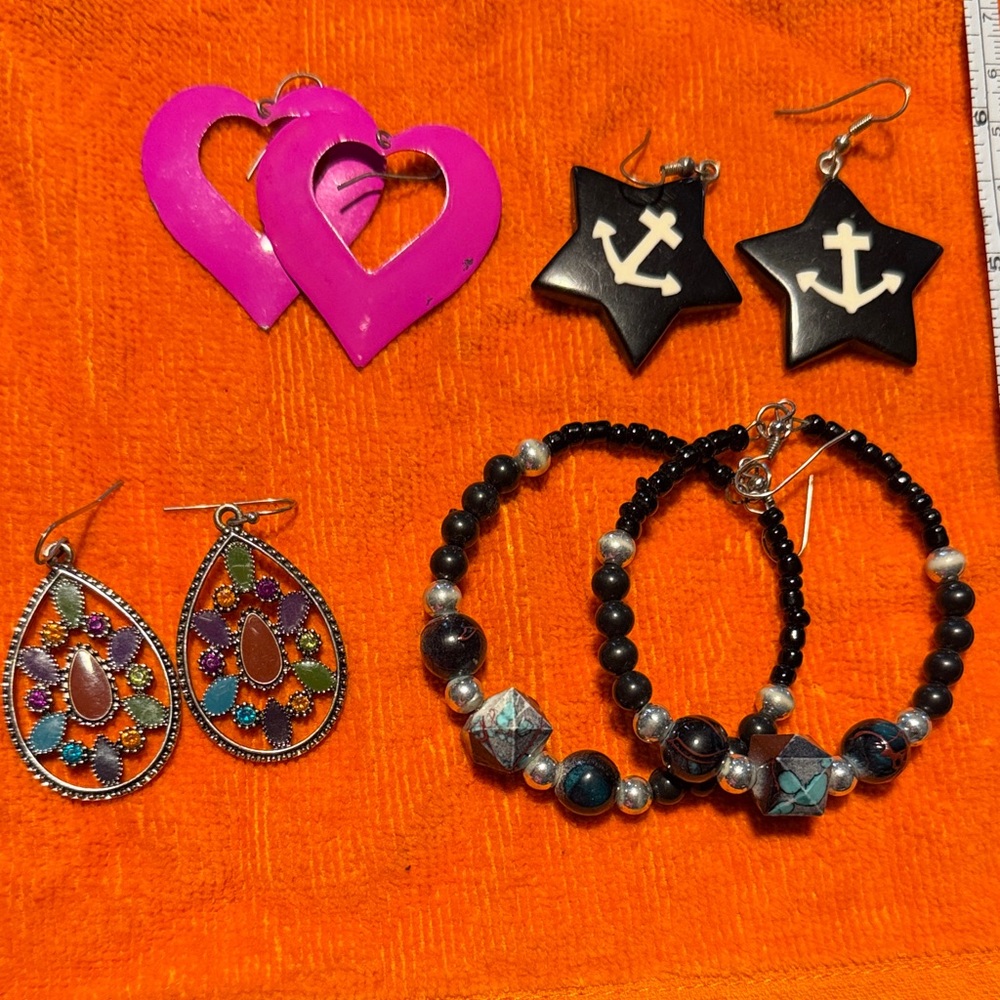 Four (4) Colorful Earring